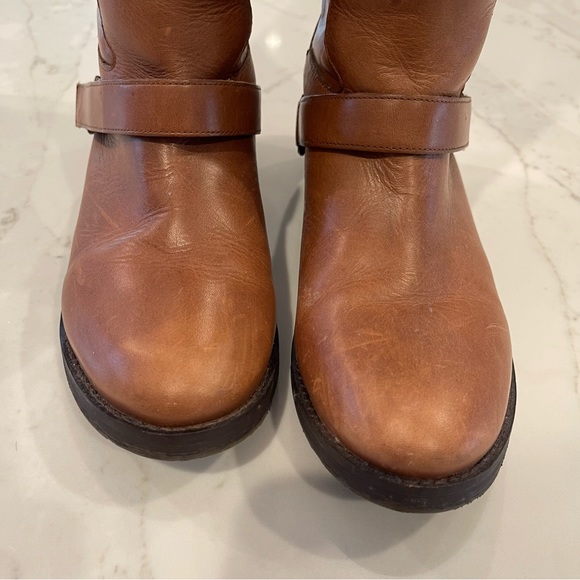 MLE chestnut brown tall distressed leather riding boots - Picture 6 of 15